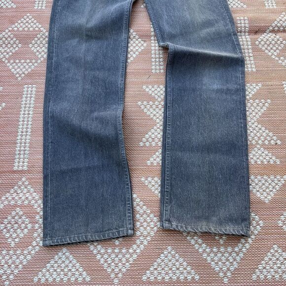 VTG 80s Levis 501 Jeans Mens 32 x 35 Dark Gray Made in USA Button Fly Denim - Picture 7 of 12